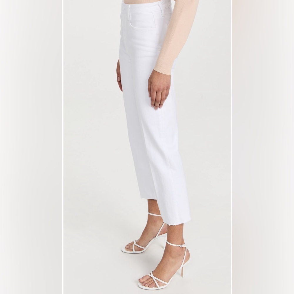 NWT L’Agence Wanda Crop Wide Leg Jeans in Blanc Size 28- Mid-Rise Relaxed Denim - Picture 2 of 8
